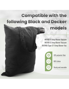 Bolsa de Hoja para Aspiradora Sopladora Black and Decker BV3100 BV2900 2