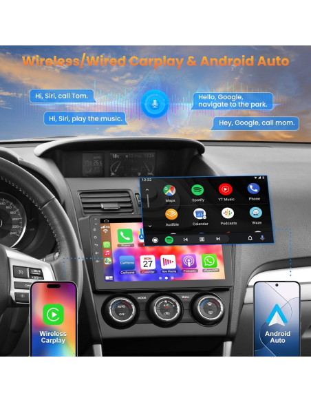 Estéreo de Coche Android 12 Electrosmart 9" para Subaru 2013-2015