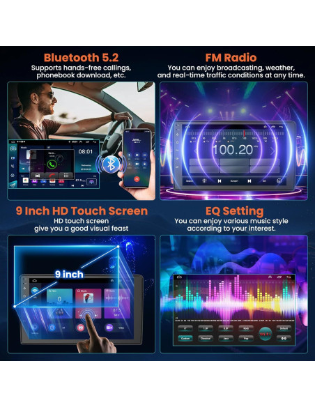 Estéreo de Coche Android 12 Electrosmart 9" para Subaru 2013-2015