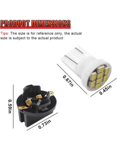 20 Bombillas LED T10 GAOLAOSY para Tablero Automotriz 12V 2