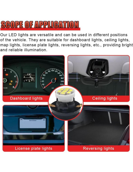 20 Bombillas LED T10 GAOLAOSY para Tablero Automotriz 12V