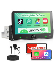 Radio Táctil 7" 1 Din Cogamichi con CarPlay y Android Auto