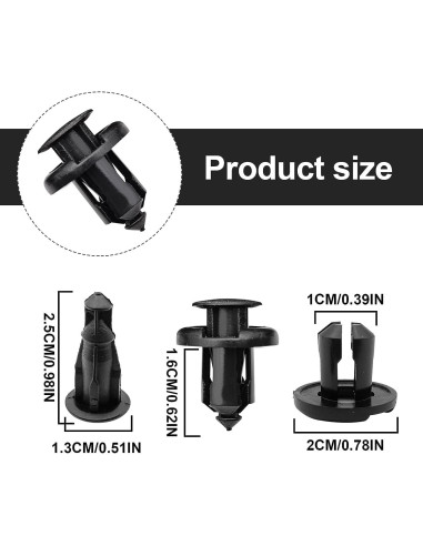 100 Clips de Parachoques TOPCNOEM 10mm para Honda Acura