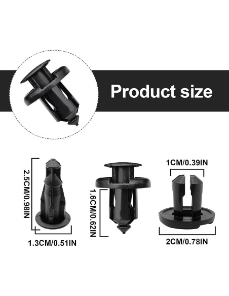 100 Clips de Parachoques TOPCNOEM 10mm para Honda Acura