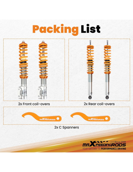 Coilovers Ajustables maXpeedingrods para VW Golf MK2/MK3