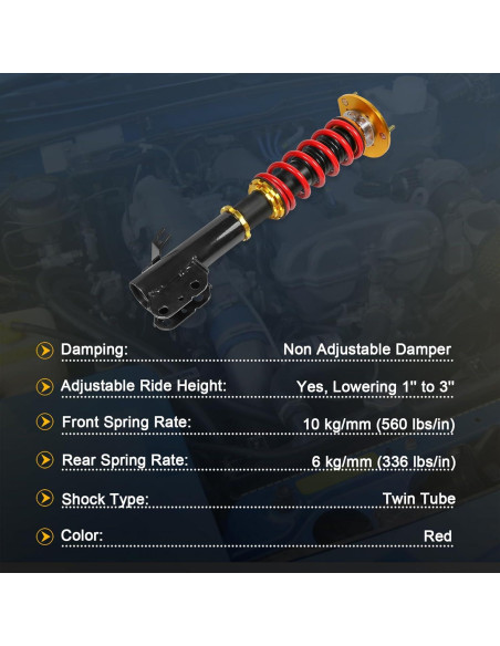 Amortiguadores Coilover Ajustables JDMSPEED para Subaru Impreza WRX 1993-2001