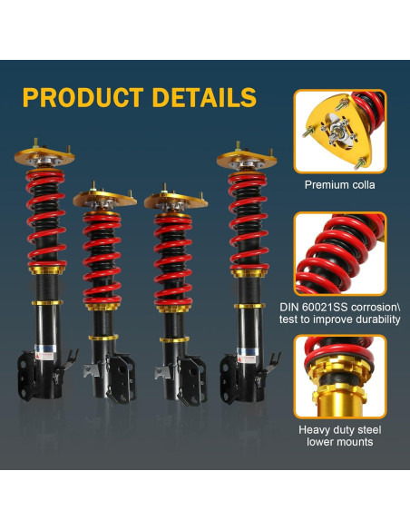 Amortiguadores Coilover Ajustables JDMSPEED para Subaru Impreza WRX 1993-2001