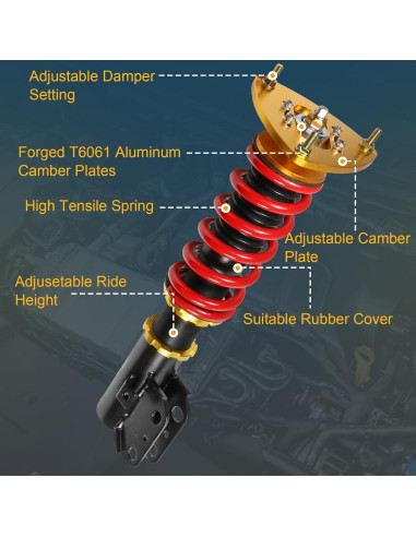 Amortiguadores Coilover Ajustables JDMSPEED para Subaru Impreza WRX 1993-2001