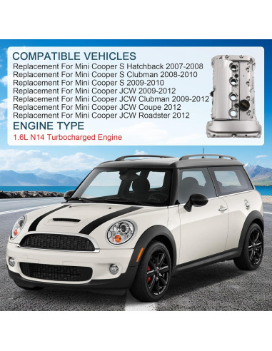 Cubierta de Válvula de Motor Aluminio Mejorada Mini Cooper S 1.6L