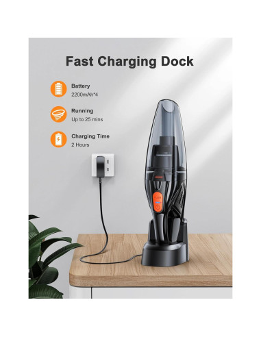 Aspiradora de Mano Otemly BH6101 Inalámbrica 9KPA Carga Rápida