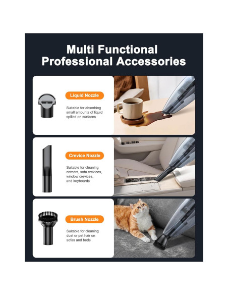 Aspiradora de Mano Otemly BH6101 Inalámbrica 9KPA Carga Rápida Aspiradora de Mano Otemly BH6101 Inalámbrica 9KPA Carga Rápida