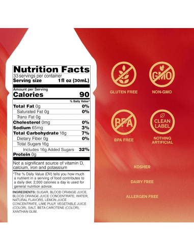 Puré de Naranja Sanguina Monin 1 Litro Vegano Sin Gluten