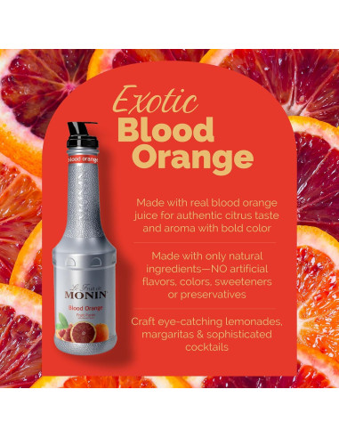 Puré de Naranja Sanguina Monin 1 Litro Vegano Sin Gluten