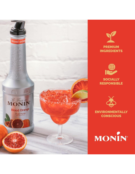 Puré de Naranja Sanguina Monin 1 Litro Vegano Sin Gluten