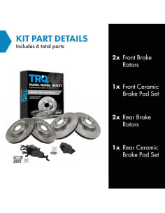 Kit de Pastillas y Discos de Freno TRQ Cerámico Audi A4 A5 Q5 2