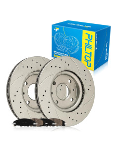 Disco de Freno Perforado y Pastillas Cerámicas PHILTOP para Ford Focus 2008-2011