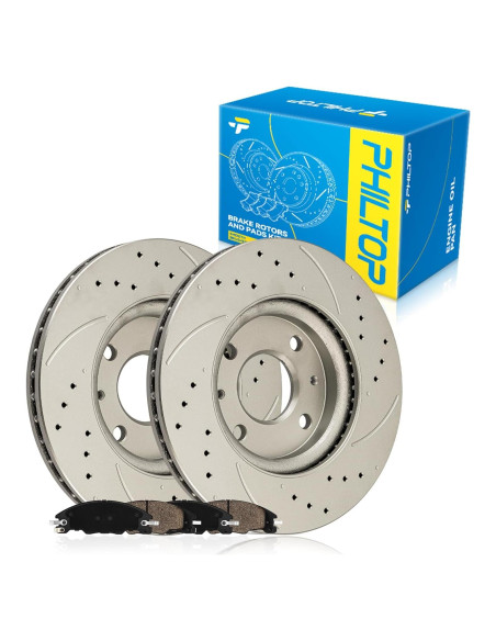 Disco de Freno Perforado y Pastillas Cerámicas PHILTOP para Ford Focus 2008-2011
