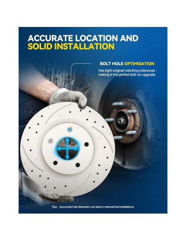 Disco de Freno Perforado y Pastillas Cerámicas PHILTOP para Ford Focus 2008-2011
