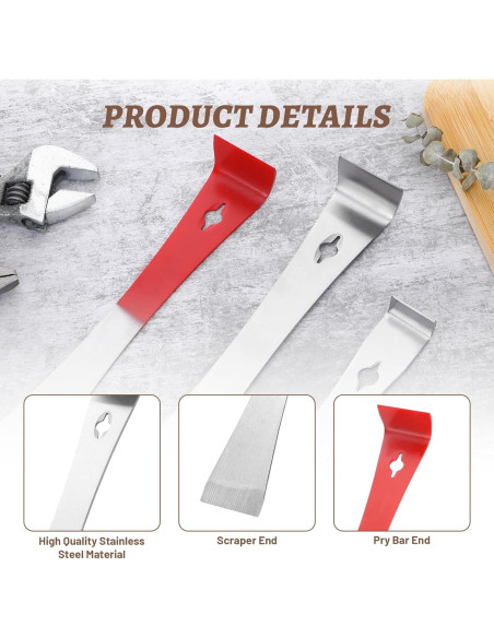 Juego de 3 Palancas de Acero Inoxidable para Apicultura