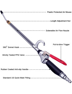 Pistola de Aire JASTIND Extensible 66 cm con Mango Antideslizante 2