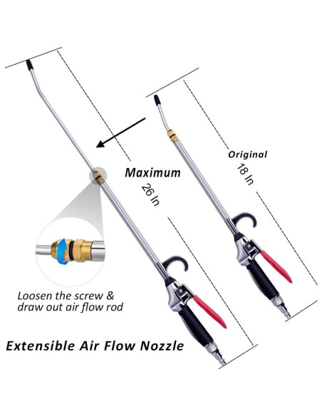 Pistola de Aire JASTIND Extensible 66 cm con Mango Antideslizante