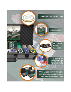 Set de Poker Bullets con 300 Fichas de Cerámica y Estuche 2