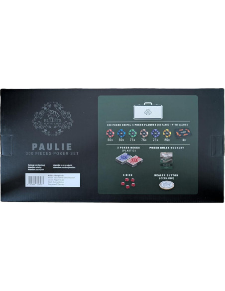 Set de Poker Bullets con 300 Fichas de Cerámica y Estuche