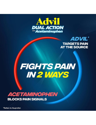 Advil Acción Dual Tabletas 216 Conteo - 250 Mg Ibuprofeno y 500 Mg Acetaminofén