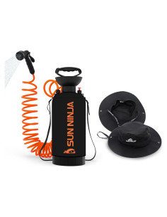 Bundle Ducha Portátil 8L y Sombrero Cubo Sun Ninja UPF 50+