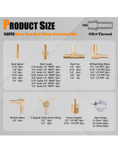 Kit de 156 Conectores de Línea de Combustible DYTCYL 2