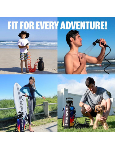 Bundle Ducha Portátil 8L y Sombrero Cubo Sun Ninja UPF 50+