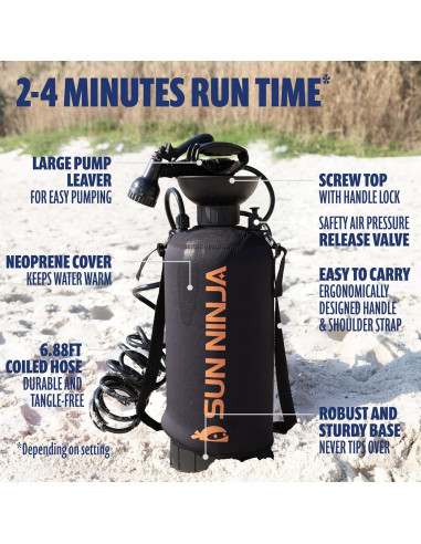 Bundle Ducha Portátil 8L y Sombrero Cubo Sun Ninja UPF 50+