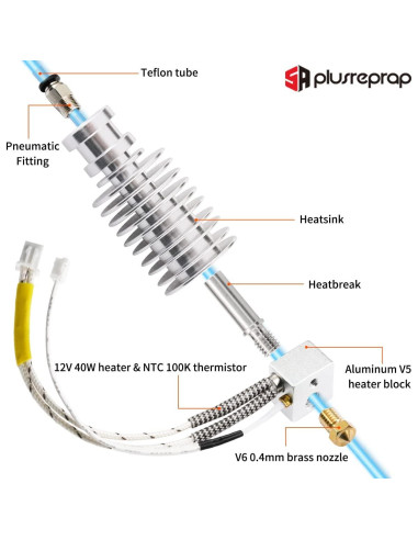 Hotend V5 J-Head 12V 40W para Impresora 3D Anycubic