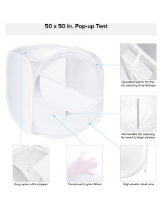 Cubo de Luz Plegable Julius Studio 50x50cm con 4 Fondos 2