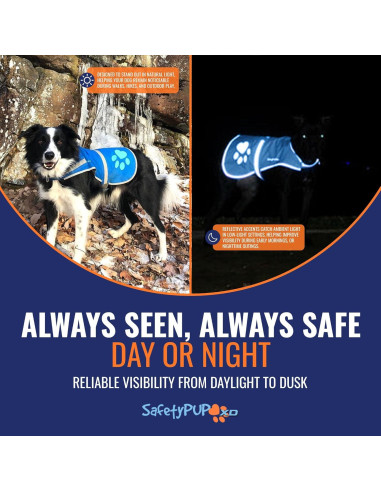 Chaleco Reflectante SafetyPUP XD Azul XL para Perros Grandes