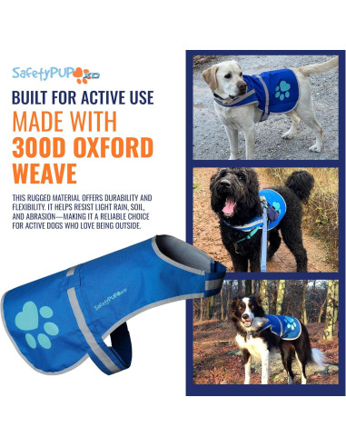 Chaleco Reflectante SafetyPUP XD Azul XL para Perros Grandes