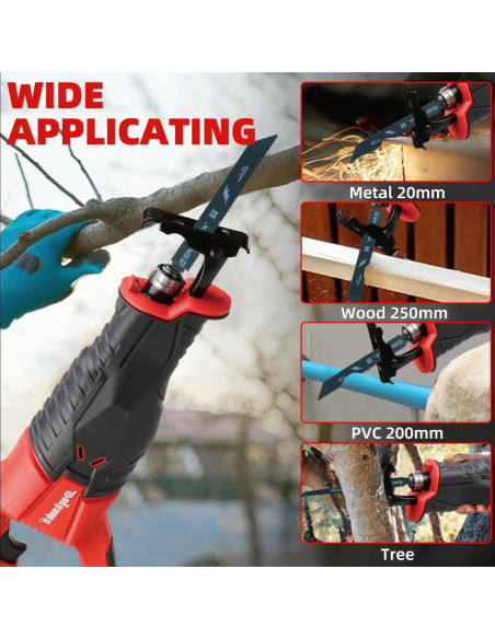 Sierra Recíproca Inalámbrica Dogtooth 21V con 2 Baterías 4.0Ah