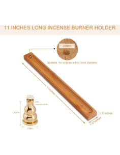 Soporte de Incienso HOSSIAN de Bambú 28 cm - Recogedor de Cenizas 2