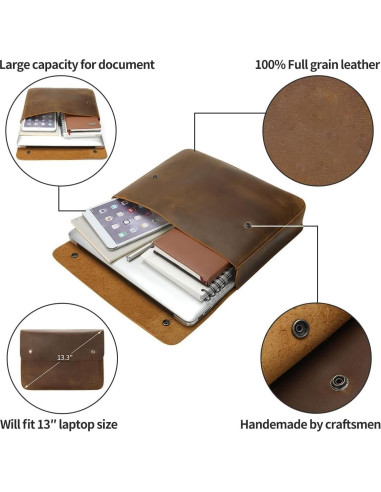 Portafolio de Cuero MILITARIA STUFFS A5 para Laptop 15.6"