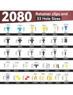 Kit de Clips y Sujetadores para Automóviles Moonateen - 2080 Piezas 2