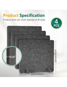 Divisores Acústicos de Escritorio DOLLAR BOSS 4PCS 61x51cm Gris 2