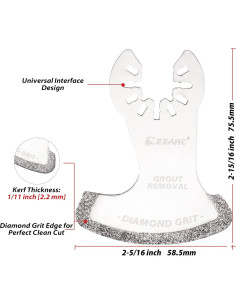 Cuchillas Oscilantes EZARC Paquete de 3 para Corte de Mortero 2