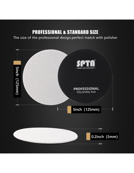Disco de Pulido de Vidrio SPTA 5 Pcs 125mm Microfibra