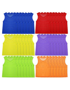 48 Chalecos de Entrenamiento de Malla Silicherry para Niños