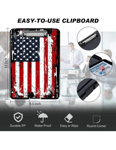 Clipboard AIRWEE A4 con almacenamiento y soporte para bolígrafo