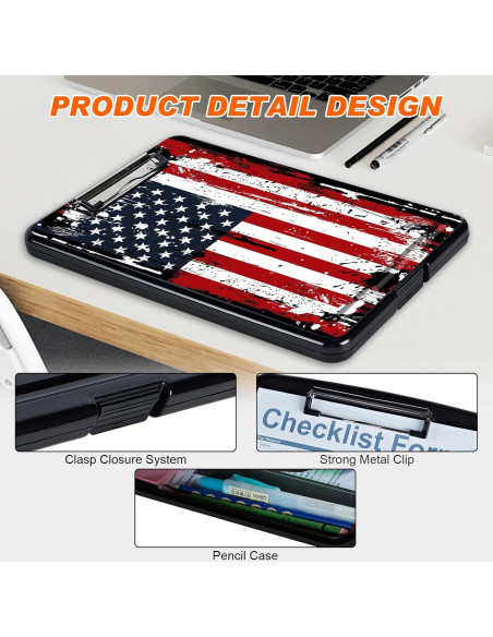 Clipboard AIRWEE A4 con almacenamiento y soporte para bolígrafo