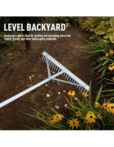 Rastrillo de Paisaje Colwelt 24 Púas Aluminio 60.96 cm