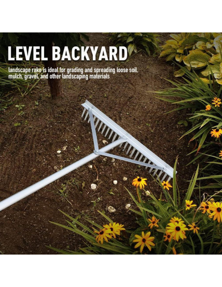 Rastrillo de Paisaje Colwelt 24 Púas Aluminio 60.96 cm