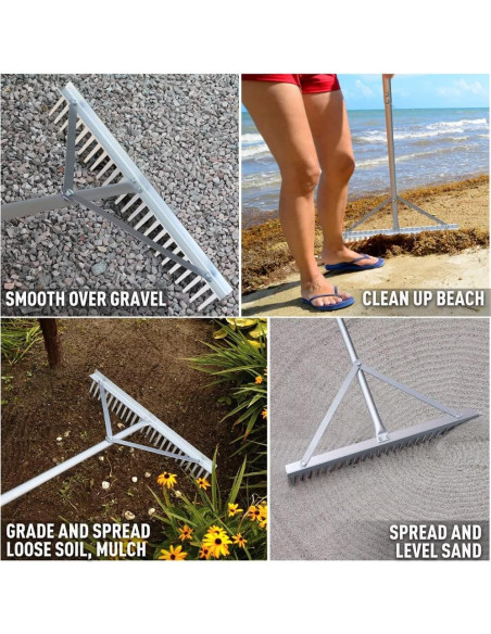 Rastrillo de Paisaje Colwelt 24 Púas Aluminio 60.96 cm