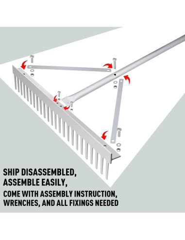 Rastrillo de Paisaje Colwelt 24 Púas Aluminio 60.96 cm